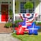 Glitzhome® 6ft. Lighted Patriotic American Inflatable Stars Décor